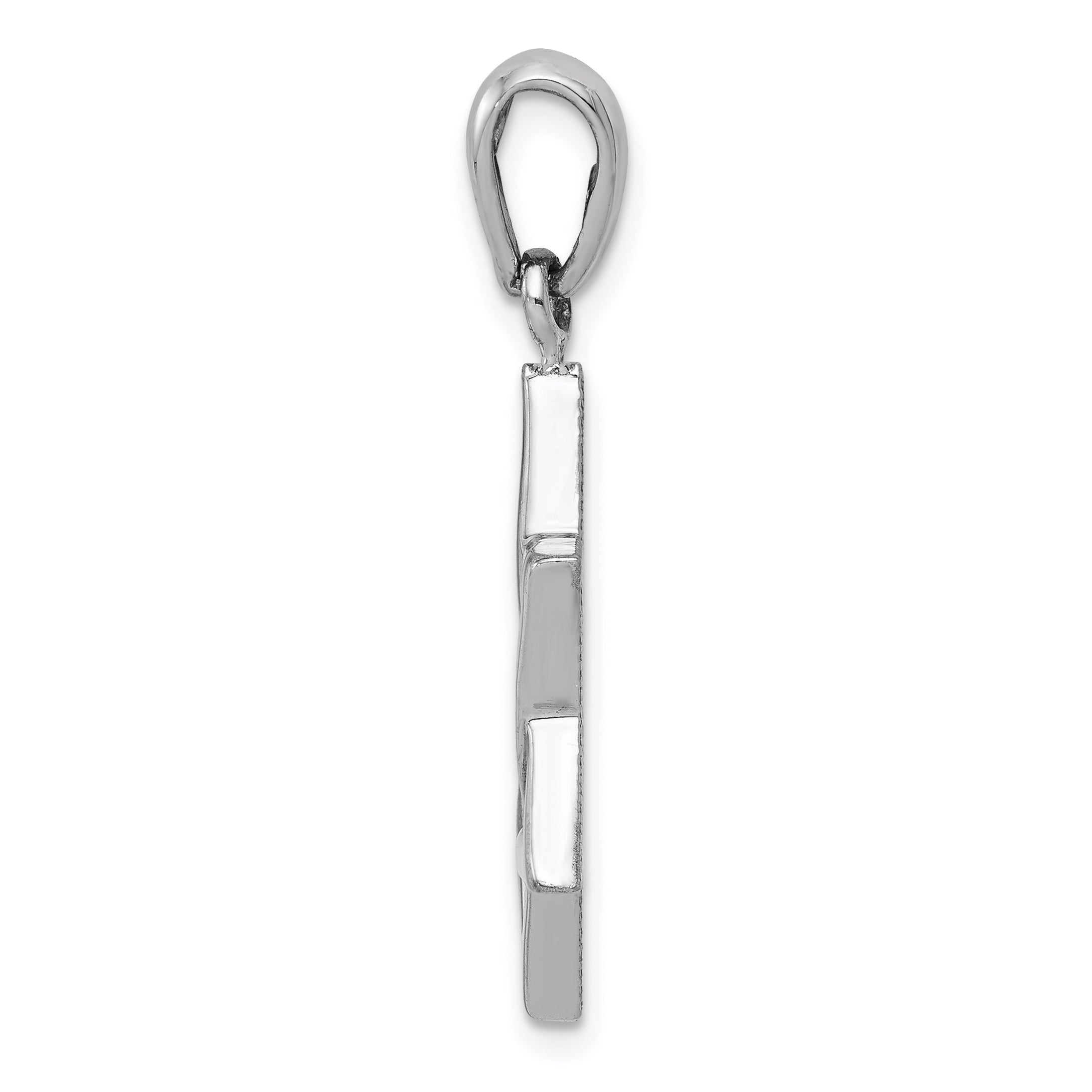 14K White Gold Star of David Pendant with Rhodium Plating, Elegant Design Secondary image