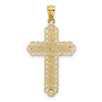14K Two-Tone Gold Polished Cross Pendant with Elegant Layered Design