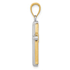 14K Two-Tone Gold Cross Pendant with Solid Cast Design