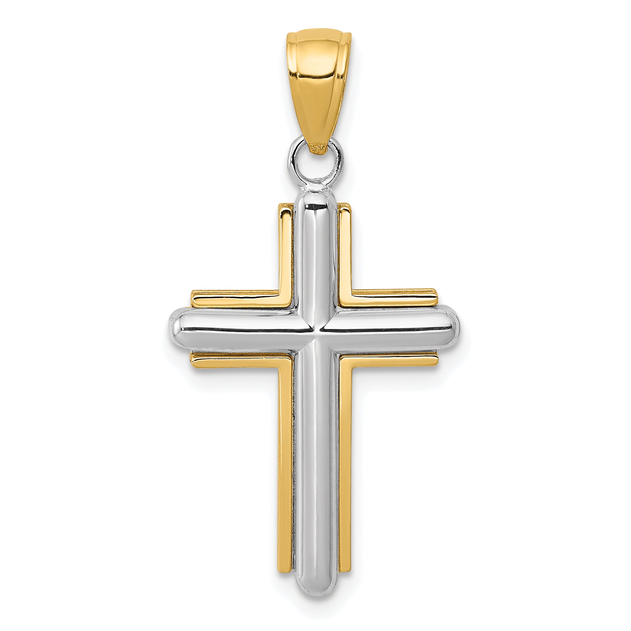 14k Two-tone Cross Pendant Main image