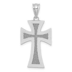 14K White Gold Polished Cross Pendant