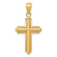 14K Gold Polished Beveled Stick Cross W/Frame Pendant