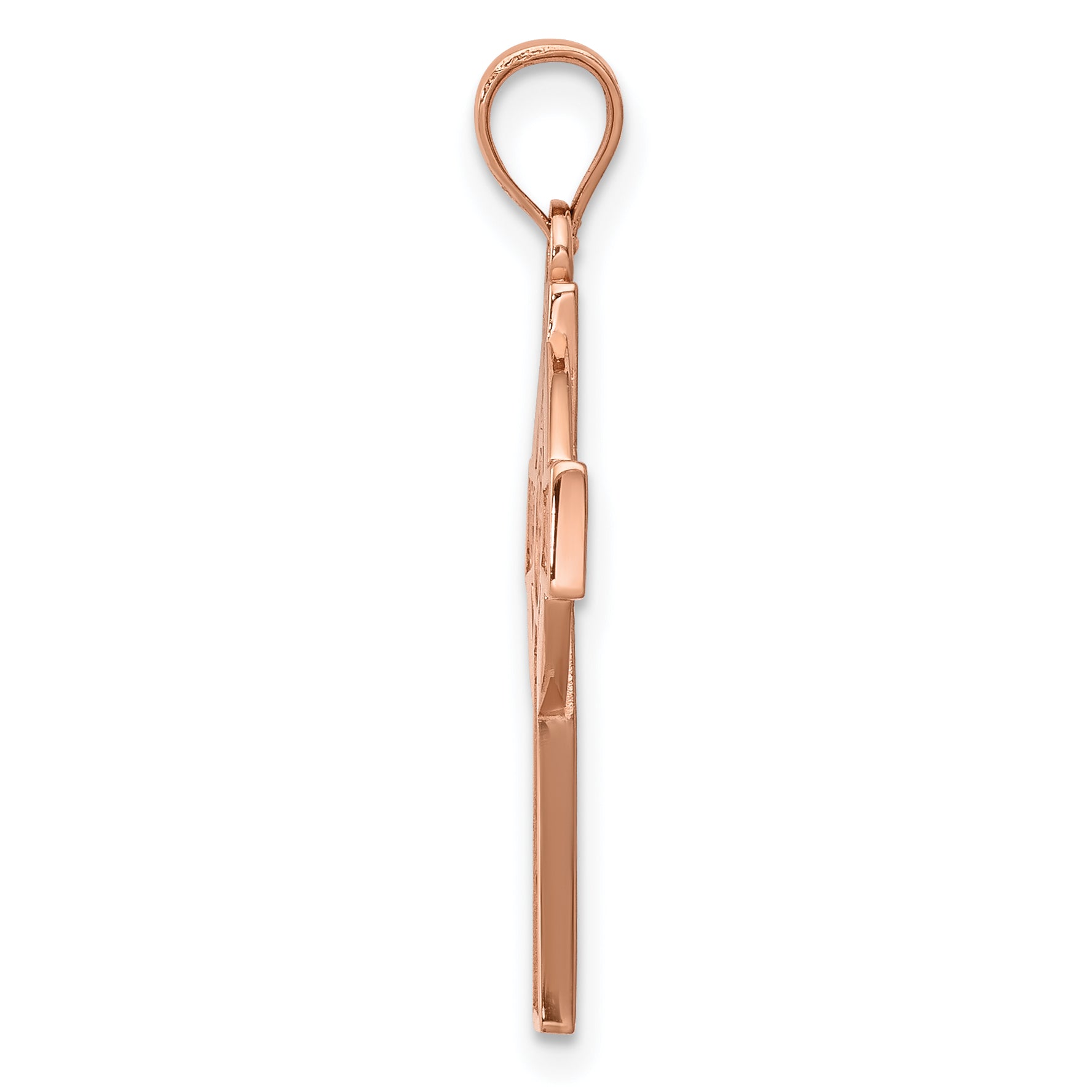 14K Rose Gold Celtic Cross Pendant with Polished Finish Elegant Design Secondary image