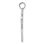 14K White Gold Celtic Cross Pendant with Polished Rhodium Finish  Elegant and Solid Design