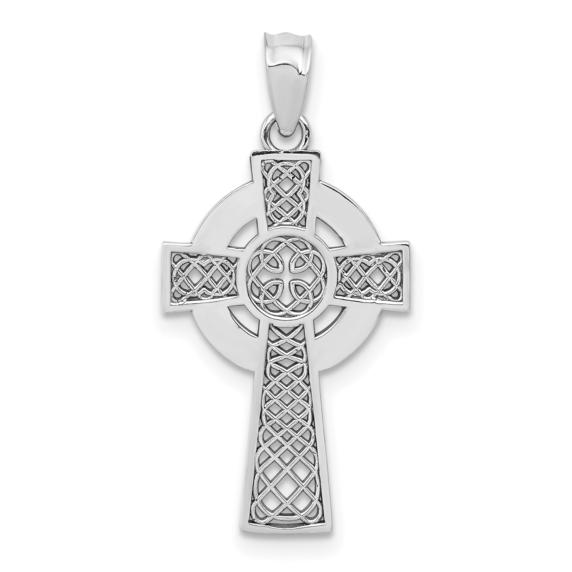 14k White Gold Celtic Cross Pendant Main image