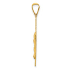 14K Gold Crucifix Pendant with Polished Satin Finish Elegant Design