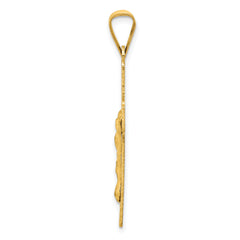 14K Gold Crucifix Pendant with Polished Satin Finish Elegant Design