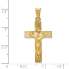 14K Gold Crucifix Pendant with Polished Satin Finish Elegant Design