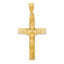 14k Polished Satin and D/C Crucifix Pendant