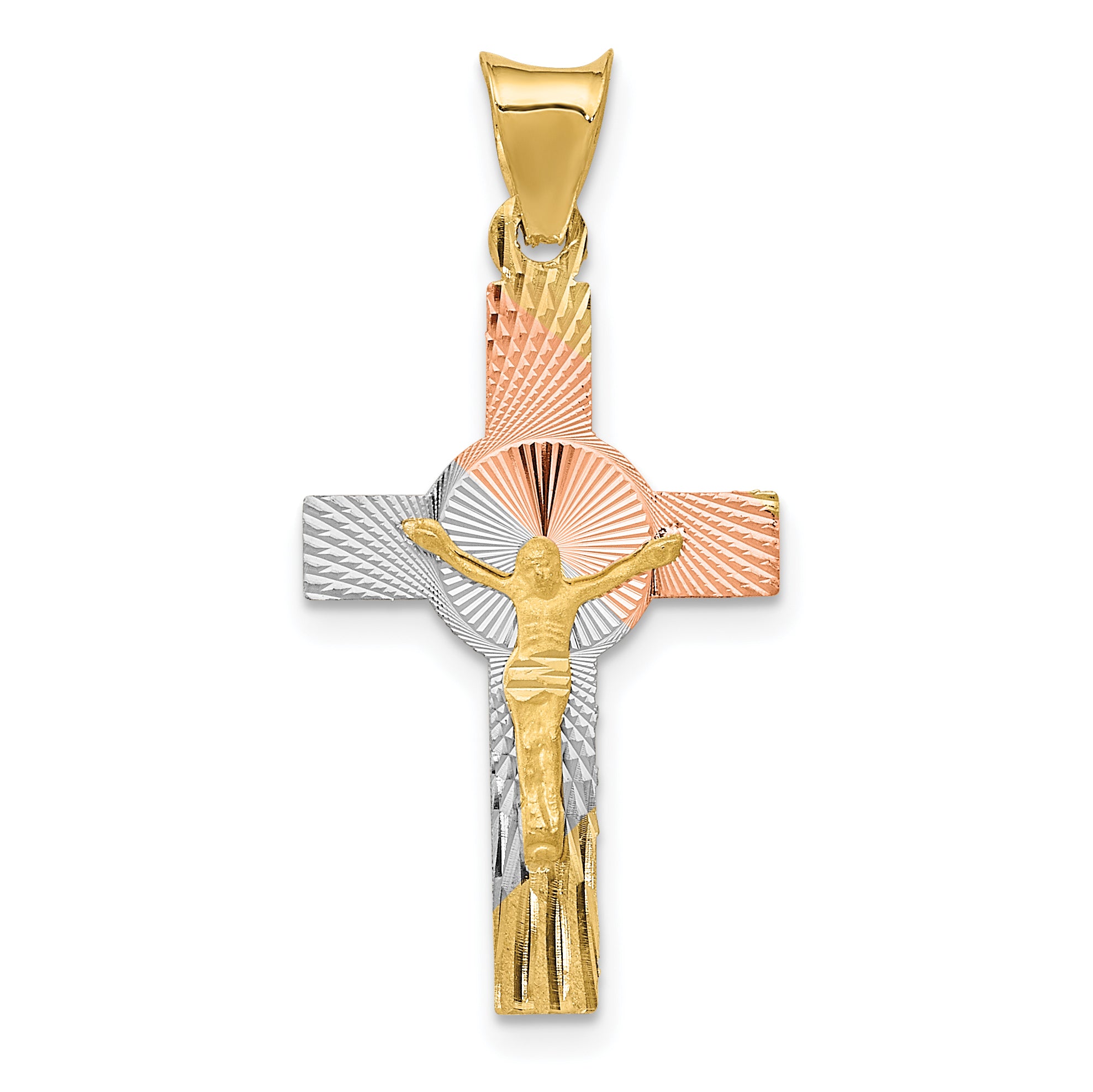 14K w/Rhodium Iona Crucifix Cross Pendant Main image