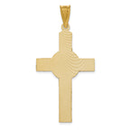 14K Two-Tone Gold Iona Crucifix Pendant with Rose and White Rhodium