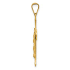 14K Yellow Gold Crucifix Pendant with Polished Satin Finish 37mm