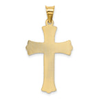 14K Yellow Gold Crucifix Pendant with Polished Satin Finish 37mm
