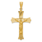 14k Polished Satin and D/C Crucifix Pendant