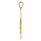 14K Gold Crucifix Pendant with Polished Satin Finish Semi-Solid Design