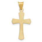 14K Yellow Gold Crucifix Pendant with Polished Satin Finish  Solid, Die Struck Design