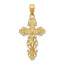 14K Polished Crucifix W/Lace Trim Pendant