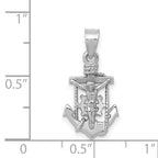 14K White Gold Mariner Crucifix Pendant with Rhodium Polished Finish