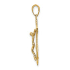 14K Gold Mariners Crucifix Pendant with Polished Textured Finish