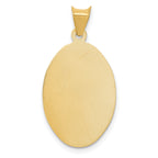 14K Gold Sagrado Corazon Oval Pendant with Rose and White Rhodium Detailing