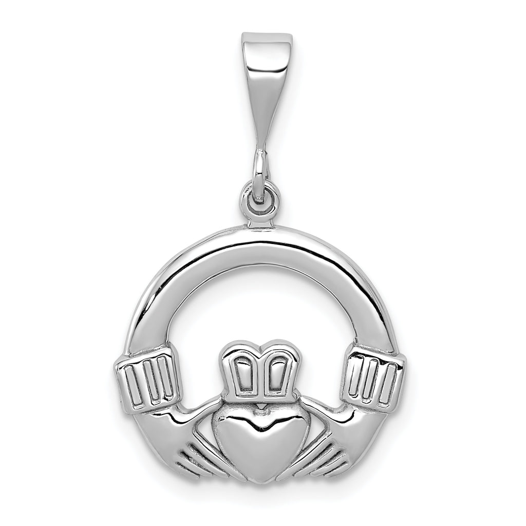 14k White Gold Claddagh Charm