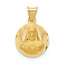 14K Polished D/C Sagrado Corazon Circle Pendant