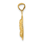 14K Gold Sagrado Corazon Circle Pendant with Polished Finish Elegant Design
