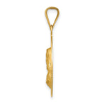 14K Gold Polished Sacred Heart Pendant with Die-Struck Solid Design