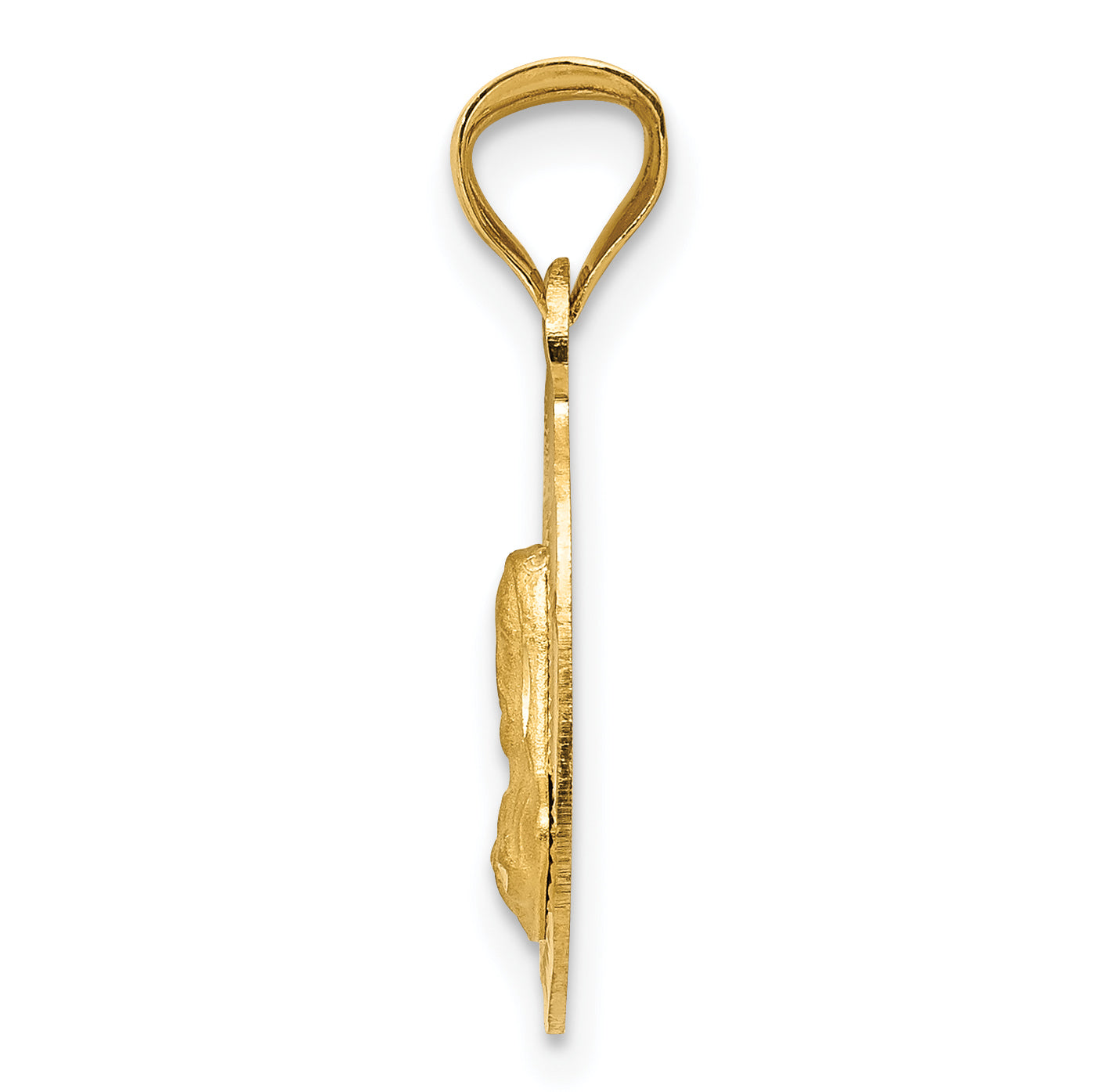 14K Gold Polished Sagrado Corazon Oval Pendant Solid, Gift Ready Classic Style Secondary image