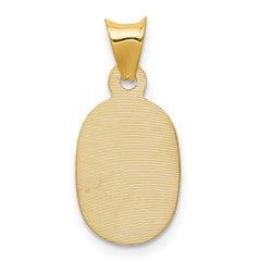 14K Gold Polished Oval Pendant with Detailed Corpus  Elegant & Timeless
