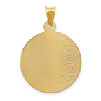 14K Gold Polished Corpus Circle Pendant with Die-Struck Solid Design