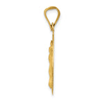 14K Gold Polished Corpus Circle Pendant with Solid Die Struck Design
