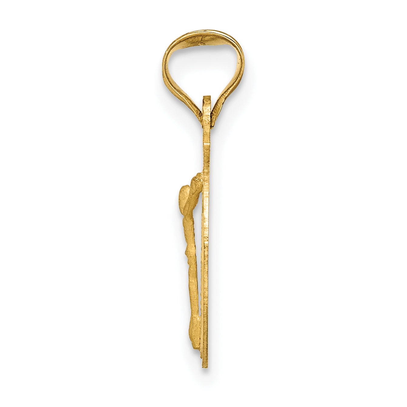 14K Gold Polished Corpus Circle Pendant with Elegant Die Struck Design Secondary image