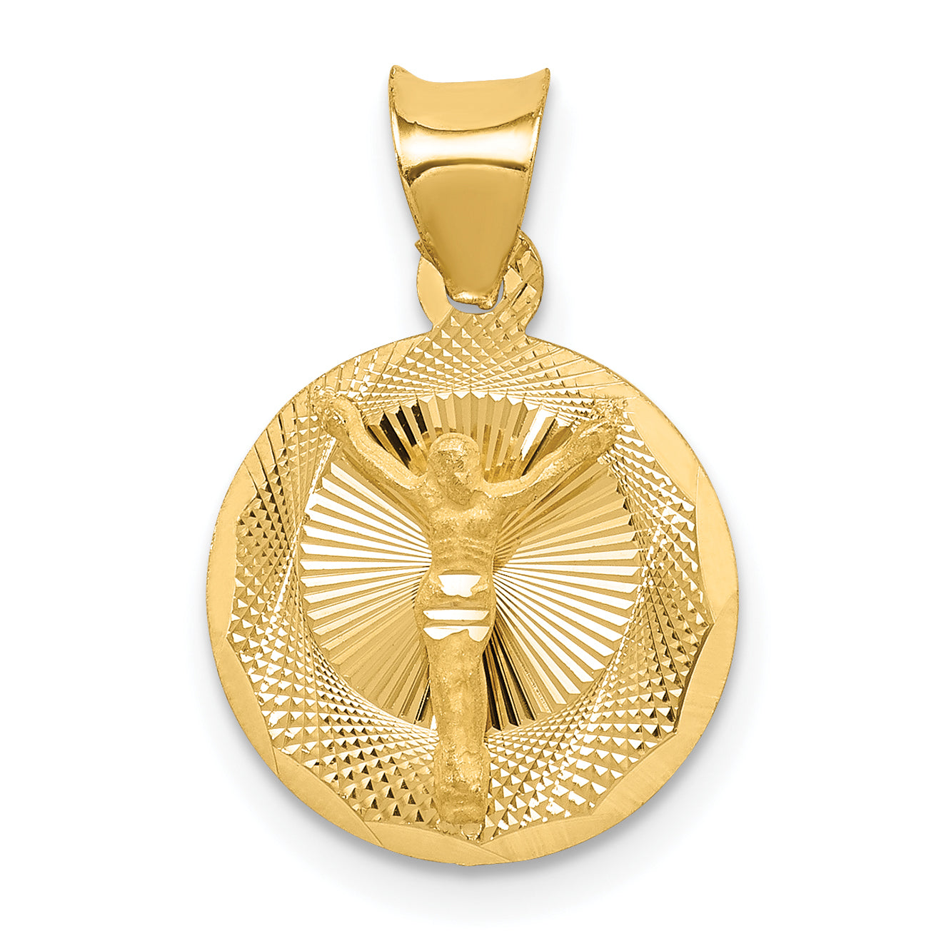 14K Polished D/C Corpus Circle Pendant Main image