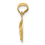 14K Gold Polished Corpus Circle Pendant Elegant & Solid Design