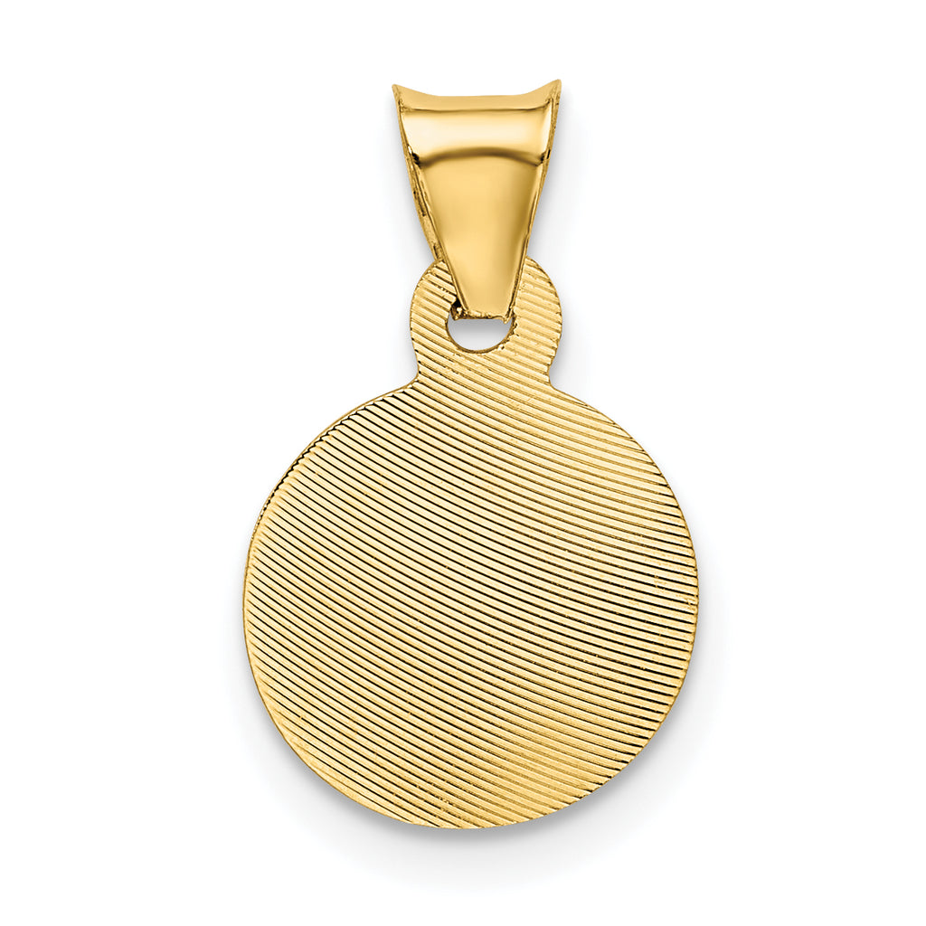 14K Gold Polished Corpus Circle Pendant Elegant & Solid Design