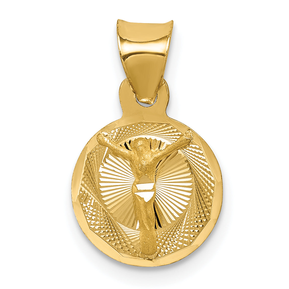 14K Polished D/C Corpus Circle Pendant Main image