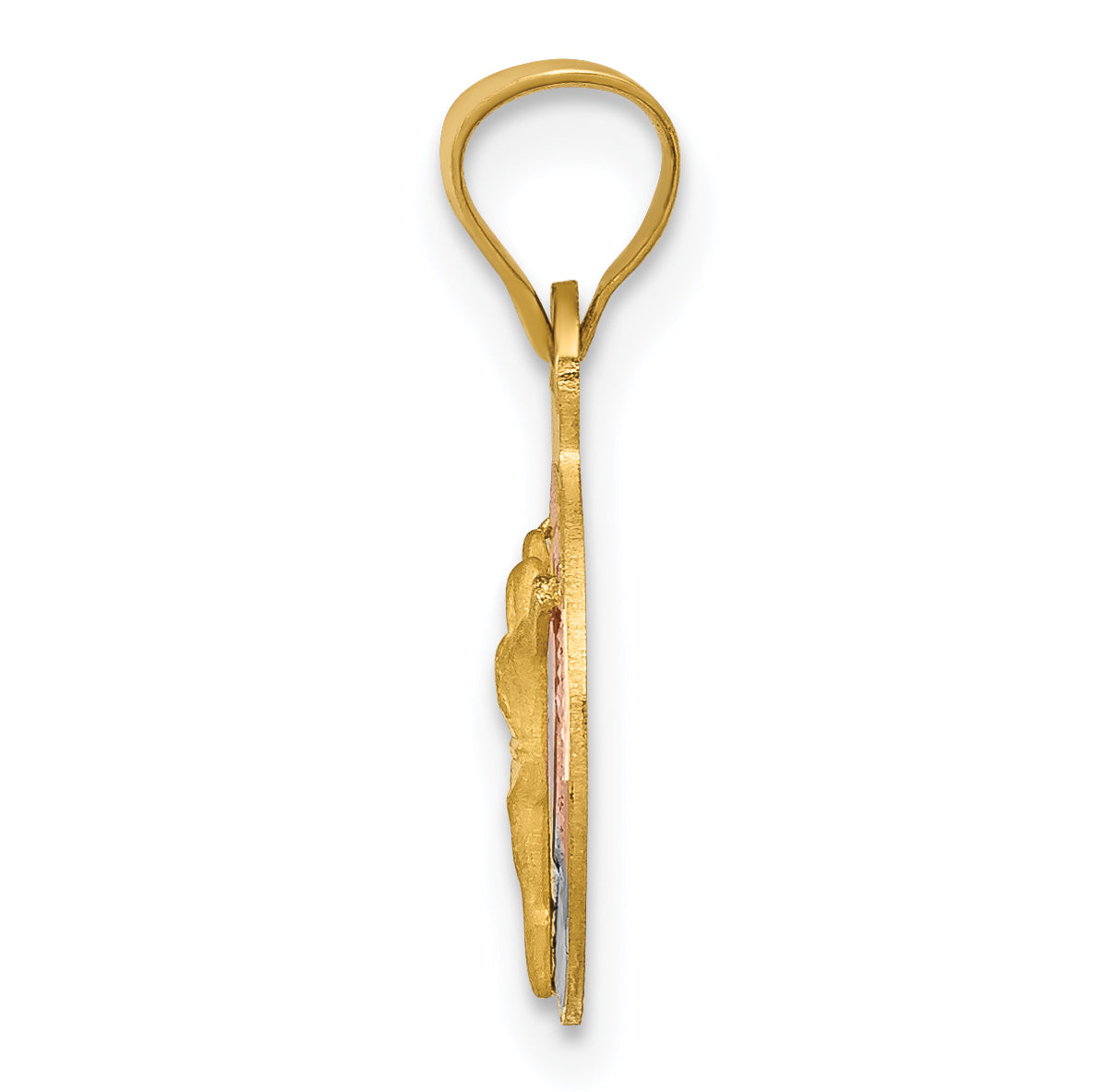 14K Gold Two-Tone Corpus Circle Pendant with Rhodium Detailing Secondary image