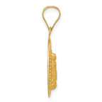 14K Gold Lady of Guadalupe Pendant with Polished Diamond-Cut Design