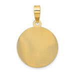 14K Gold Lady of Guadalupe Pendant with Polished Diamond-Cut Design