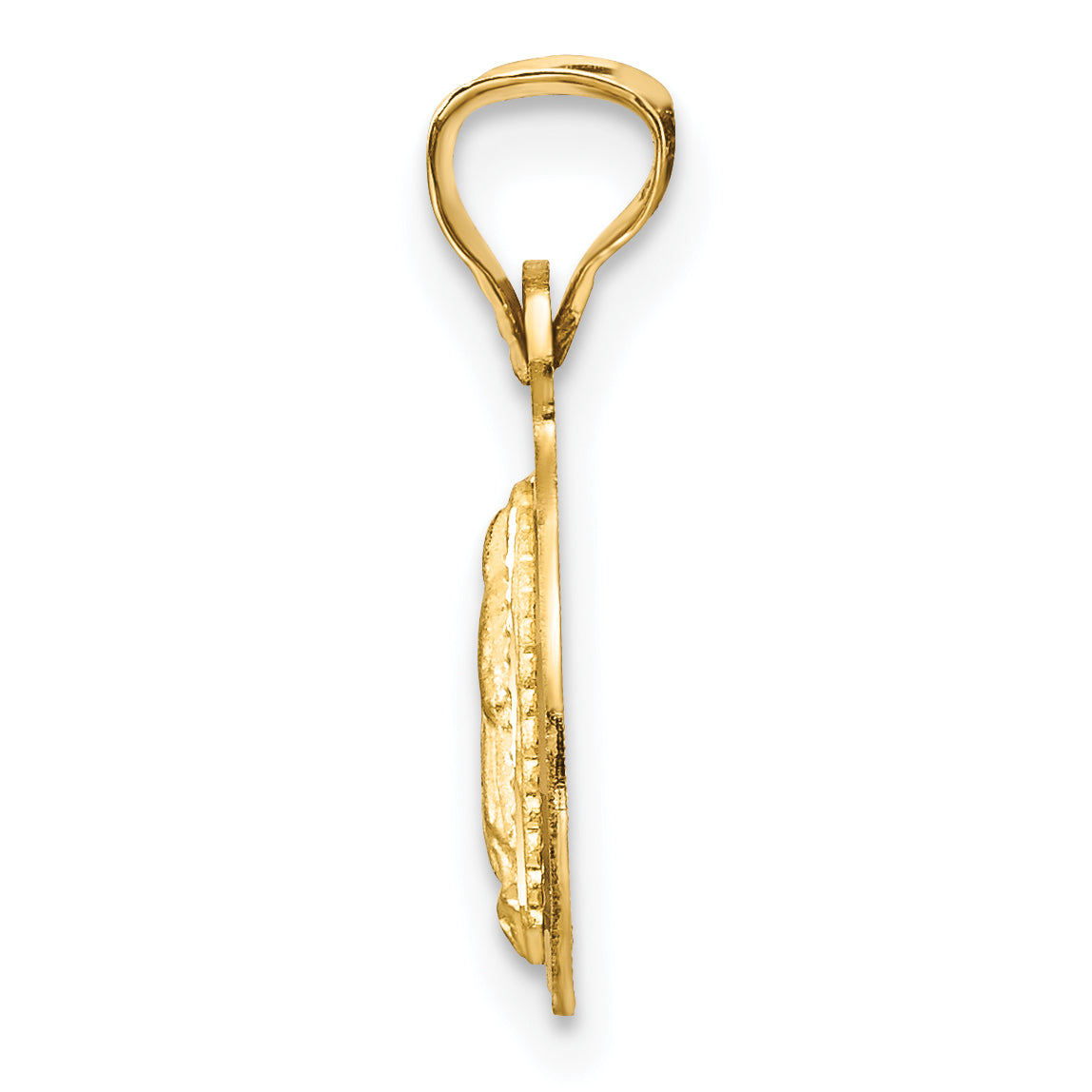 14K Gold & Rhodium Lady of Guadalupe Pendant with Diamond-Cut Detail