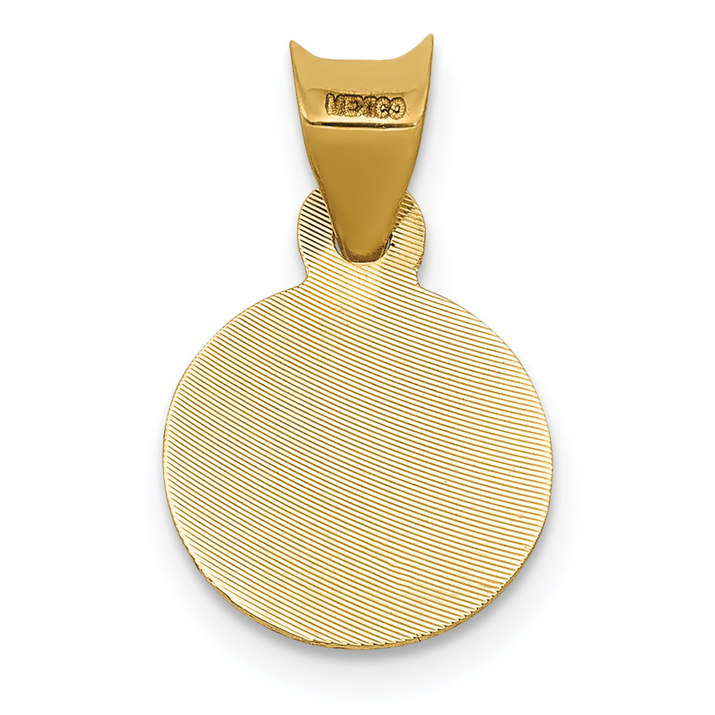 14K Gold & Rhodium Lady of Guadalupe Pendant with Diamond-Cut Detail
