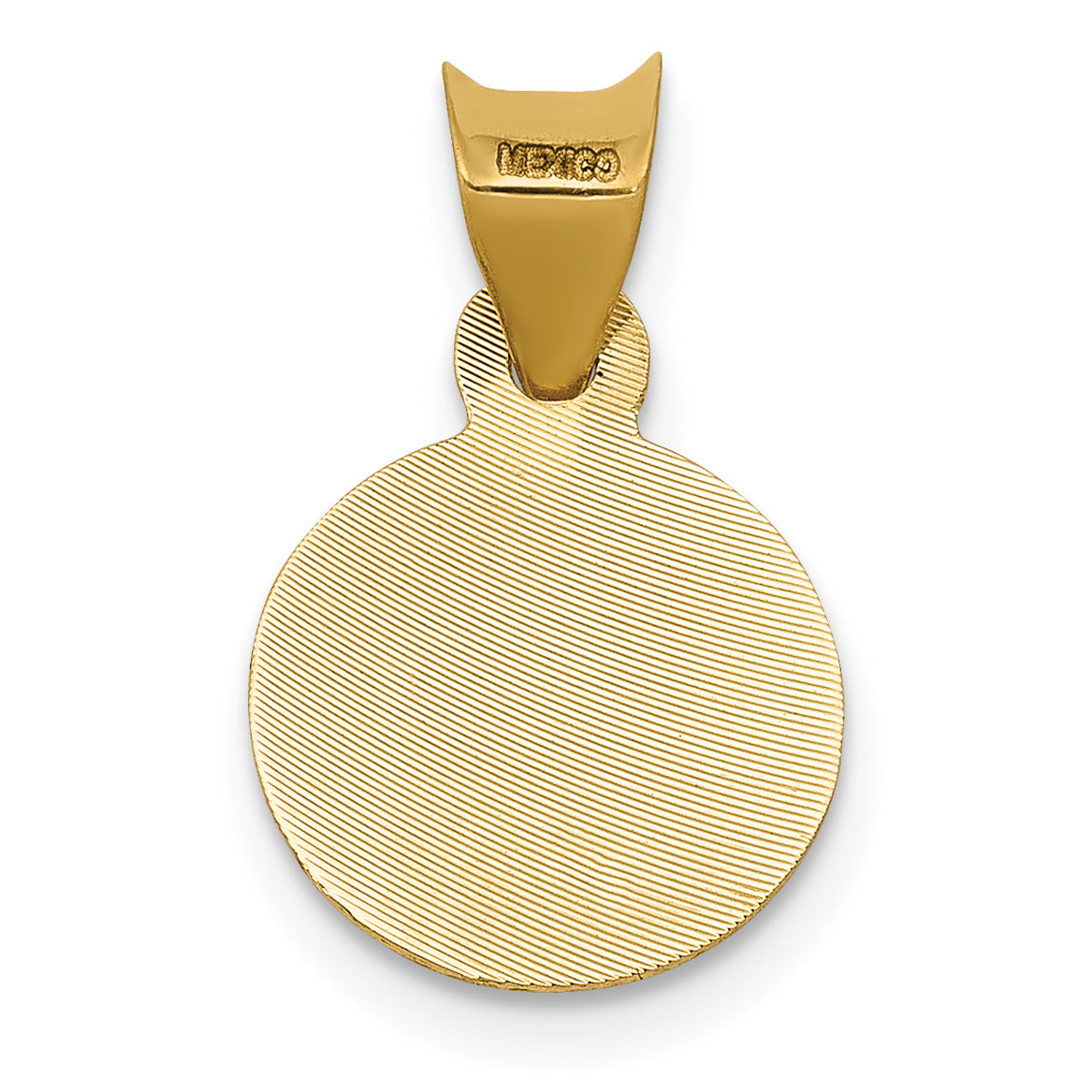 14K Gold & Rhodium Lady of Guadalupe Pendant with Diamond-Cut Detail