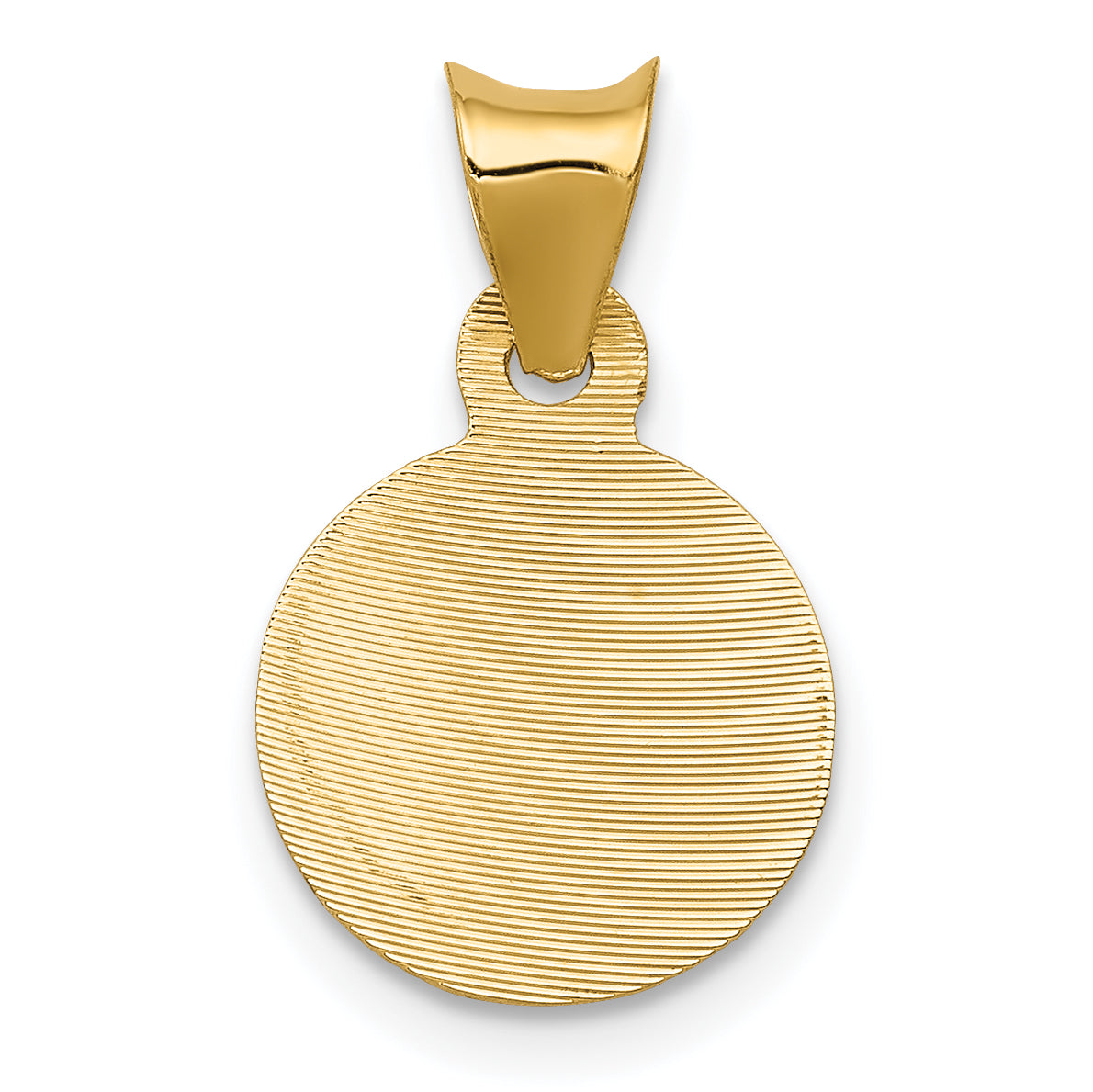 14K Gold Lady of Guadalupe Pendant with Polished Diamond-Cut Finish