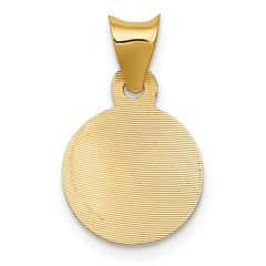 14K Gold Lady of Guadalupe Pendant with Polished Diamond-Cut Finish