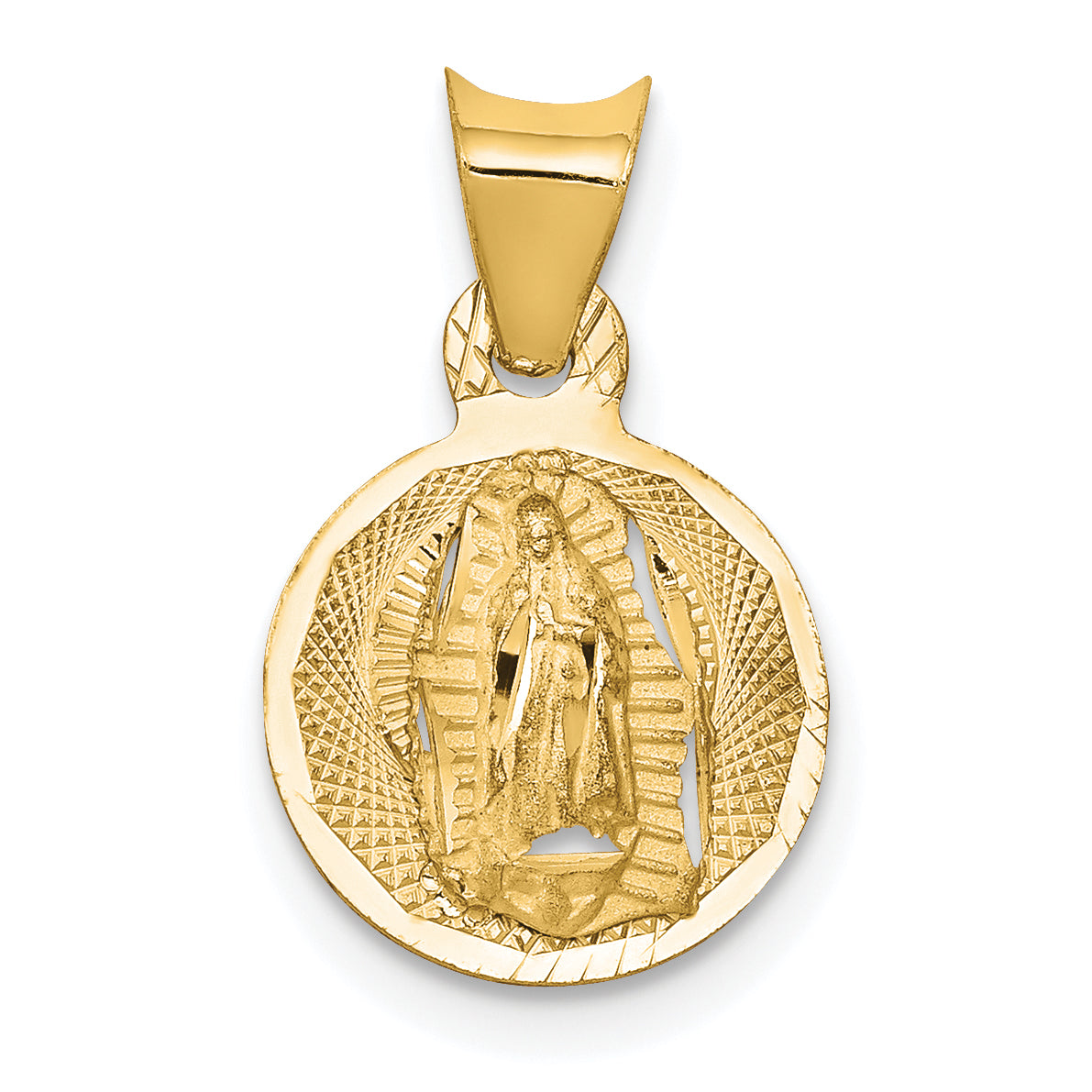 14K Polished D/C Lady Of Guadalupe Circle Pendant Main image