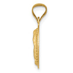14K Gold Lady of Guadalupe Circle Pendant with Polished Diamond-Cut Finish