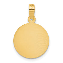 14K Gold Polished Lady of Guadalupe Pendant with Diamond-Cut Detailing
