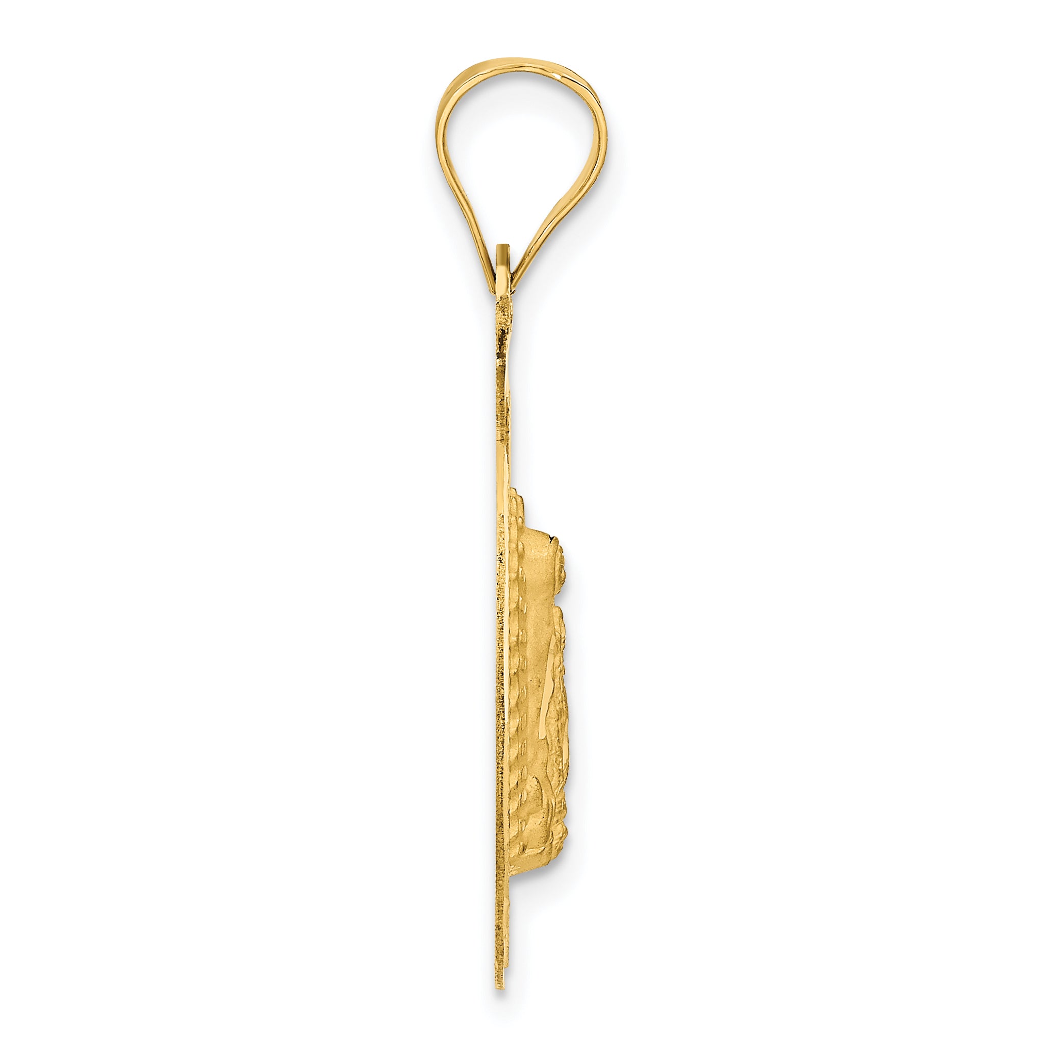 14K Gold Lady of Guadalupe Pendant with Polished Diamond-Cut Finish Secondary image