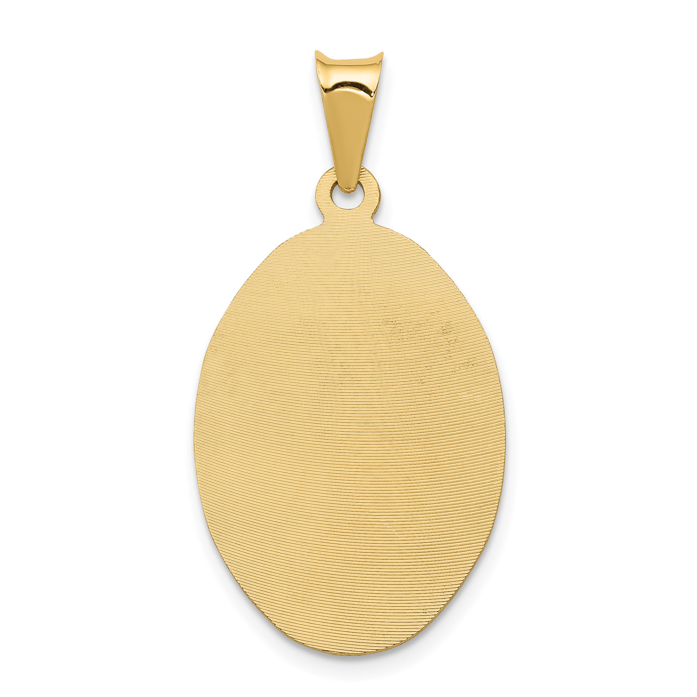 14K Gold Lady of Guadalupe Pendant with Rhodium Accents and Diamond-Cut Finish